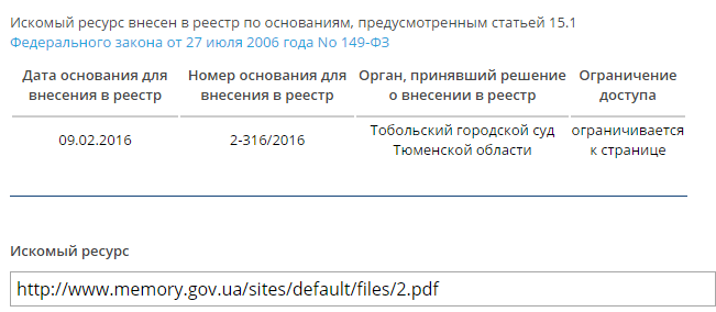 Заблокирован украинский правительственный сайт за книгу о голодоморе 30-х годов